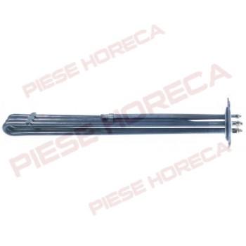 Rezistenta boiler masina de spalat vase, putere 9000W, alimentare 230, 3circuite, lungime 395mm, montare pe Ø47,5mm, dimensiuni teaca termostat 7x210mm