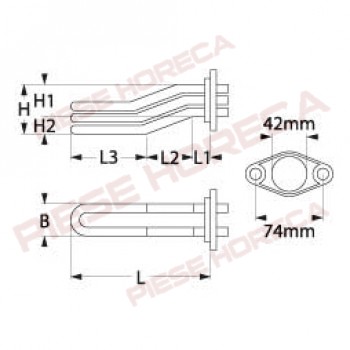 Rezistenta boiler espressor ASTORIA, putere 2000W