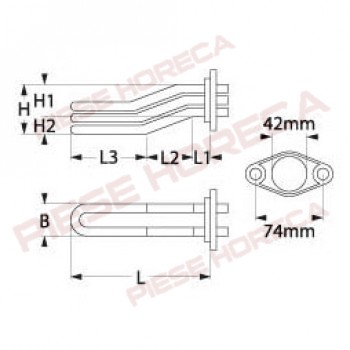 Rezistenta expresor WEGA, putere 3700 W