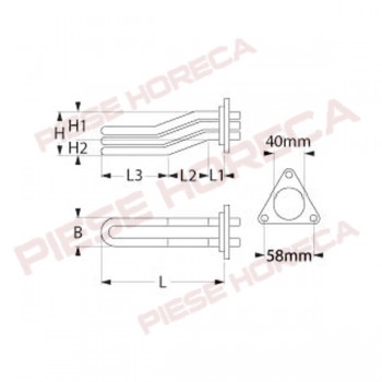 Rezistenta 4000W boiler espressor BRASILIA