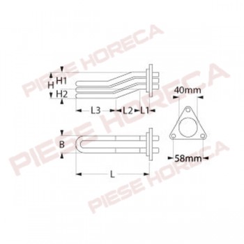 Rezistenta 5000W pentru  boiler expresor BRASILIA