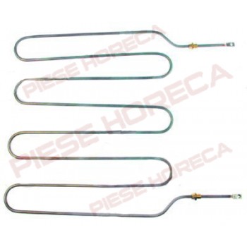 Rezistenta cuptor pizza, CUPPONE 230V  800W L 370mm (conform schitei), l - 390mm, L conexiunilor electrice- 87mm (se adauga la lungime), 4 varfuri, distanta intre bratele rezistentei de 310mm, conectori electrici cu surub M4, montare cu piulite M10x1