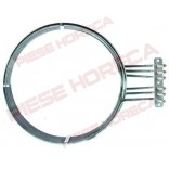 Rezistenta cuptor convectie, convectomat,  FOINOX, BERTOS, putere 16000W, 3circuite, grupuri, interior Ø337mm, exterior Ø358mm, lungime-450mm, inaltime-100mm, dimensiuni flansa 142x25mm, conexiuni electrice cu surub M4. Cod catalog producator 10638, 10622