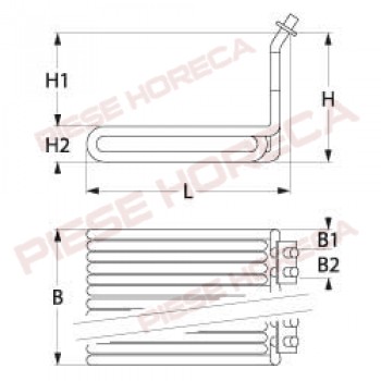 Rezistenta 7200W pentru  friteuza KUPPERBUSCH, THIELMAN