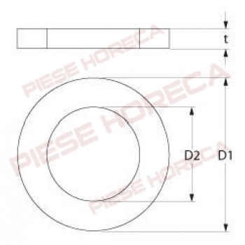 Garnitura fibra 20x14 mm, grosime 2 mm, elframo, colged