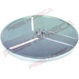 Disc feliere pentru robot legume SIRMAN, tip DF2, diametrul exterior de 205mm, montare pe ax de Ø19mm, grosimea de feliere 2mm, 3 cutite