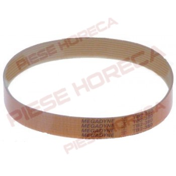 Curea MEGADINE profil TB2, lungime-360mm, latime-16mm, 8varfuri. Pentru feliatoare roboti de bucatarie, masini de curatat cartofi