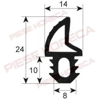 Garnitura usa cuptor PIRON, COOKMAX, inaltime 24mm, latime-14mm, adancime canal de fixare-10mm. SE VINDE LA METRU