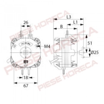 Motor ventilator tip M4Q045-CF01-75, producator EBM-PAPST, alimentare 220-230V/50/60Hz, putere 16W, 5 posibilitati de montare