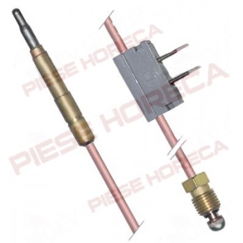 Termocupla intrerupta lungime 600mm, conector robinet M9X1, conexiune electrica cu papuci