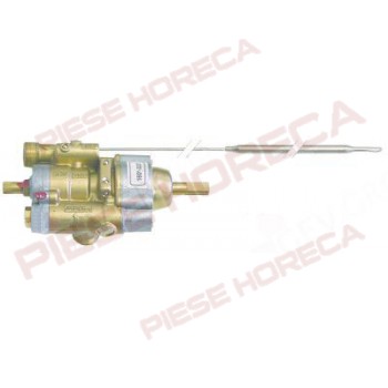 Robinet termostatat (termostatic) PEL tip24ST, temperatura de lucru 100-300◦C, t.max300◦C, intrare/iesire gaz M20x1,5, lungime capilar 1200mm, diamensiuni senzor – 6x100mm, conectare termocupla M9x1, ax comanda de 8x10mm. Duza bypass 0mm. Pentru cuptoare
