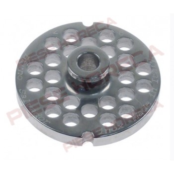 Sita masina de tocat carne, Tip 12, din otel inox cu gauri de 8mm, diametru 70mm, cu 2 puncte de fixare.