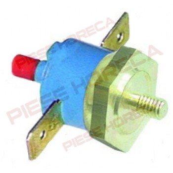 Termostat de siguranta bimetalic,  70◦C 1 pol /16A, fixare cu surub M4, conectori tata de 6,3mm, resetare manuala.  Pentru CF-CENEDESE 