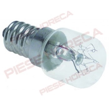 Bec pentru lampa cuptor pizza model E14, putere 15W, alimentare 220-235V, lungime 50mm, diametru de 22mm, temperatura maxima 500◦C 