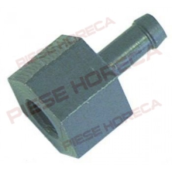 Conector furtun pentru masina de spalat vase cu diametrul de 9mm filet interior M10x1, lungime stut 16mm, lungime totala 31mm. Pentru pompe de dozare detergent, agent de clatire SEKO 