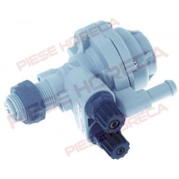 Pompa dozatoare pentru masina de spalat vase, agent de clatire cu actionare hidraulica cu reglaj 0-3cm3,  producator SEKO tip DIB3P, conector absorbtie 4x6mm, conexiune presiune 4x6mm, conector auxiliar de presiune 10mm