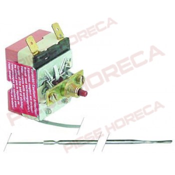 Termostat de siguranta, 420◦C, 1contact, 16A, lungime capilar 1130mm. Pentru cuptoare FAGOR modelele FTE705, FTE710, FTE905, FTE910, FTE9-05, FTE9-10. Tigaie basculanta FAGOR model SBE si SBG. Cod producator R612103. Cod EGO 55.13583.010