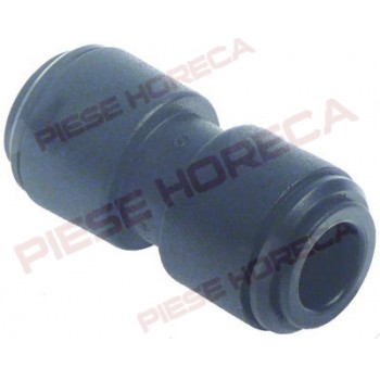 Conector, mufa rapida,  furtun electrovalva JOHN GUEST tip PM201008E, lungime 41mm, pentru furtun cu exterior de Ø10/8mm. Pentru cuptoare LAINOX, COOKMAX, MARENO, OLIS