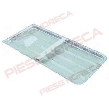 Filtru bazin de spalare, lungime -480mm, latime-230mm, inaltime-20mm. Pentru masini de spalat vase ELECTROLUX, ZANUSSI. Cod catalog producator – 049908.