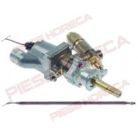 Robinet gaz termostatat SABAF, montare cu piulita, filet interior de M13x1 si teava de Ø8mm, conector termocupla de M8x1, iesire gaz – filet de 3/8” si teava de Ø10mm. Pentru cuptor, plita MODULAR, MASTRO