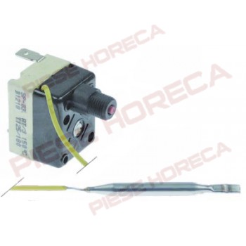 Termostat de siguranta cu resetare manuala, temperatura setata-150◦C,  1contact(pol) 1NC, 16A, dimensiuni senzor 6x65mm 