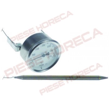 Termometru cuptor pizza ITALFORNI, montare pe Ø 60mm, temperaturi masurate 0-600oC, dimensiuni senzor de temperatura 8x150mm, lungime capilar-760mm. Cod catalog producator 86501001  