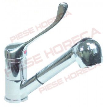 Baterie monobloc cu  levier de comanda lung, cap cu dus  cromat