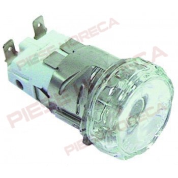 Lampa cuptor pizza completa, montare pe Ø35,5mm, putere 15W, alimentare 230V