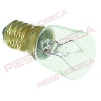 Bec lampa cuptor tip E14, putere 15W, alimentare 230V, temperatura maxima constructiva-300◦C. Pentru cuptoare GARBIN, UNOX,ELECTROLUX, ROLLER-GRILL
