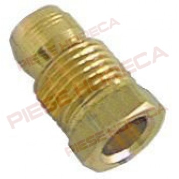 Conector, niplu, cu inel bicon incorporat pentru teava flacara de veghe, pilot, de Ø6mm, filet M10x1. Cod SIT 0958031, 0.958.031