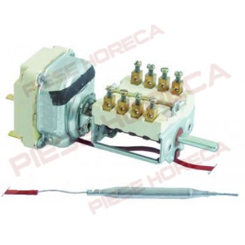 Termostat de lucru plita ANGELO PO, cu comutator 4 contacte,  temperatura de lucru 100-300◦C, 3poli, 3NO 16A , lungime capilar 1150mm, izolat 1140mm, dimensiuni senzor 6x75mm. Cod producator 32Z3790. Pentru modelele JUNIOR