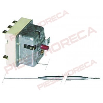 Termostat de siguranta friteuza, Tmax.235oC, 3contacte(poli) 20A, dimensiuni senzor 6x87mm, lungime capilar- 1790mm(izolat 1400mm), filet presetupa senzor- M9x1. Cod EGO 55.32545.030, 5532545030
