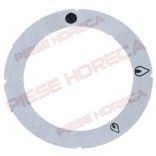 Inel indicator autoadeziv  pentru buton comanda robinet cu diametrul de 70mm, culoare argintie, simboluri – flacara mare/mica si oprit