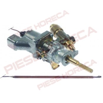 Robinet gaz termostatat Sabaf pentru aragaz Bertos, GIGA, Star10, t.max. 300°C, intrare gaz cu flansa de ø16mm, conexiune M8x1, senzor ø 4mm