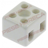 Regleta, conector, ceramica,  2contacte pentru cablu cu sectiunea de 2,5mm,fixare centrala cu surub