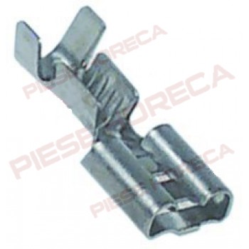 Papuci mama 6,3mm pentru cablu cu sectiunea de 1-2,5mm, temperatura maxima 400oC, confectionati din otel inox