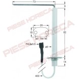 Electrod aprindere cuptor gaz Rational, lungime flansa 26mm, latime flansa 16mm, diametru 9mm