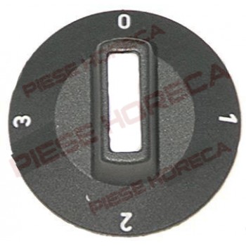 Buton intrerupator 4 pozitii , Ø50mm, pentru ax de Ø6x4,6mm, culoare neagra