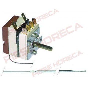 Termostat cu comutator(2NO) EGO 55.13522.400,  temperaturi de lucru 50-320oC 1pol 16A, dimensiuni senzor 3,03x160mm, lungime capilar-1150mm, dimensiuni ax-Ø6x4,6mm, lungime ax-23mm. 