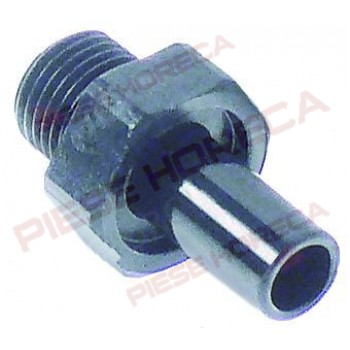 Furtun conector, filet 1/4" drept, diametru 10mm, lungime 20mm, material plastic
