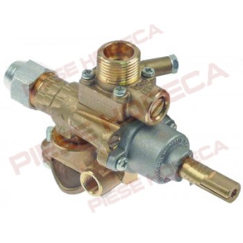 Robinet gaz PEL tip 22S/V, intrare gaz flansa diametru 21mm, iesire gaz M20x1.5, duza bypass diameter 0.35mm