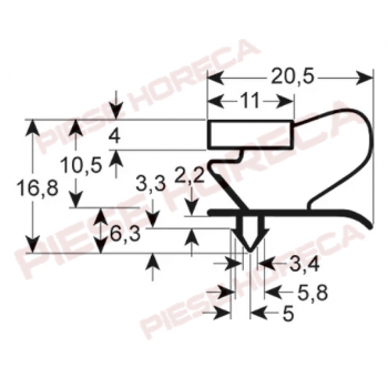 Garnitura usa masa rece FRENOX 610x405mm